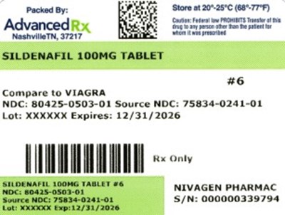 Sildenafil 100mg #6 - Sildenafil 100mg 80425 0503 01